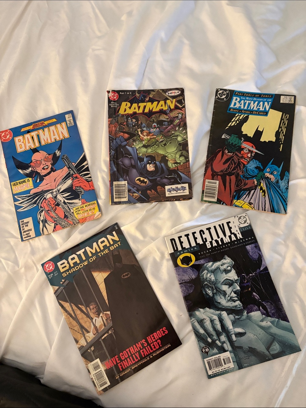 Batman Comic Collection Display - Blue, Black, Red Covers